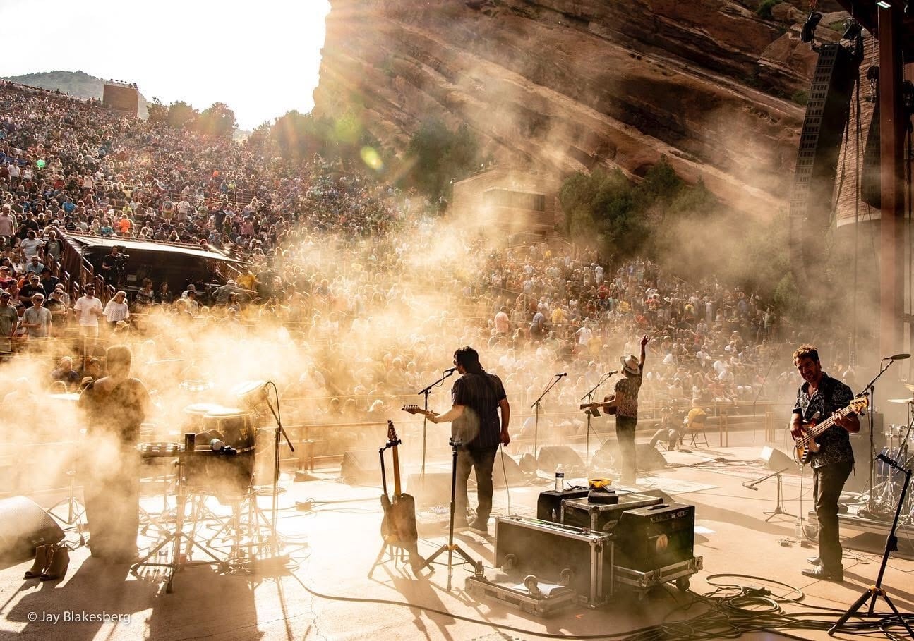Jackie Greene and the Modern Lives Band featuring the McCrary Sisters and Monophonics performing at Red Rocks Amphitheatre on July 4, 2019