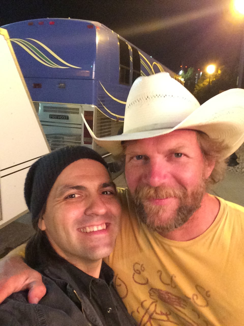 Nathan Dale with his friend Tim Bluhm of The Mother Hips on June 14, 2014