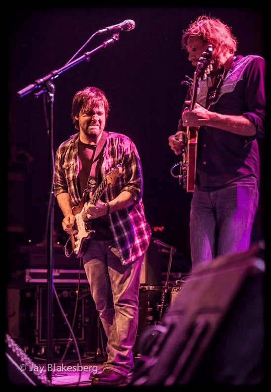 Nathan Dale and Tim Bluhm playing electric guitars together at The Fillmore in San Francisco on November 23, 2012